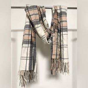 Oversized plaid scarf